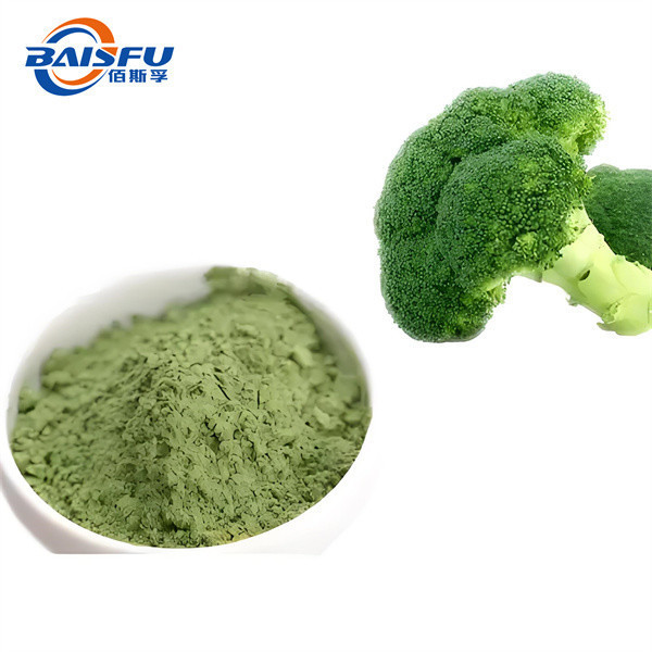 Baisfu High Quality pure natural Freeze Dried Broccoli Powder  light green powder Glucoraphanin CAS No. 21414-41-5 for Nutritional supplements and dietary supplements