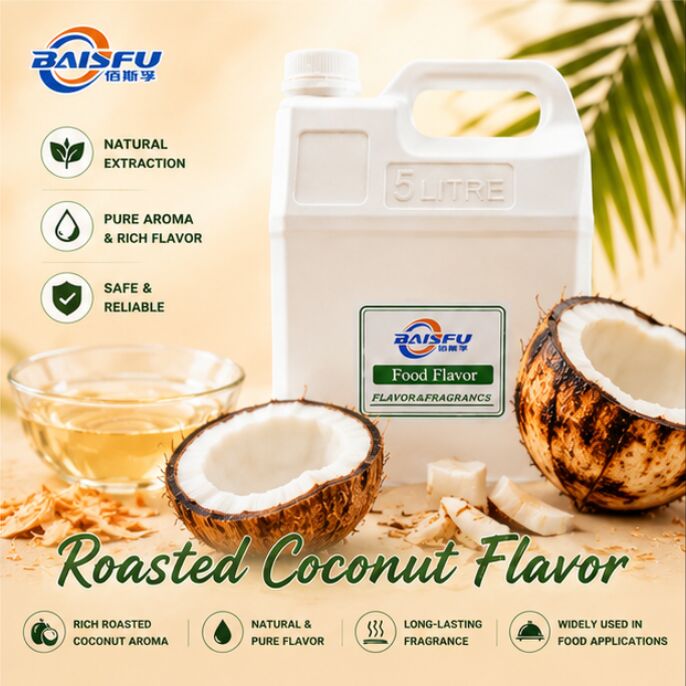 BAISFU Natural Roasted Coconut Flavor Food Grade Essence High Concentration Tropical Aroma for Beverage