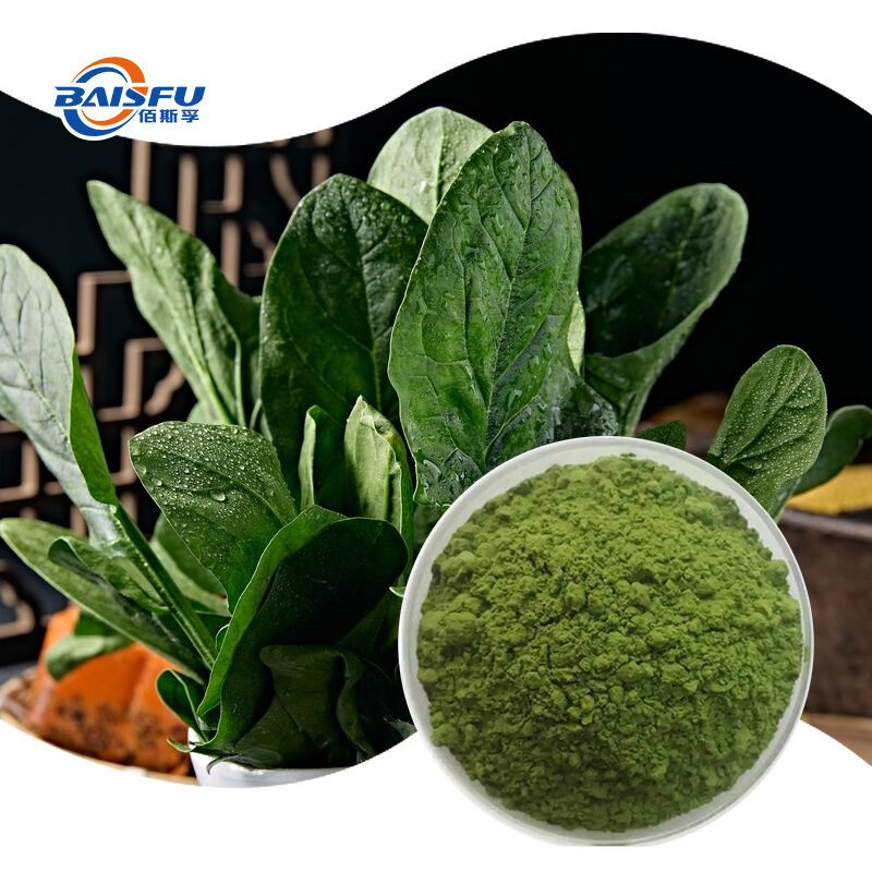 Baisfu Factory Sales Pure Freeze Dried Spinach Powder Food Grade Natural Green Colorant FD Vegetable Powder for Bakery