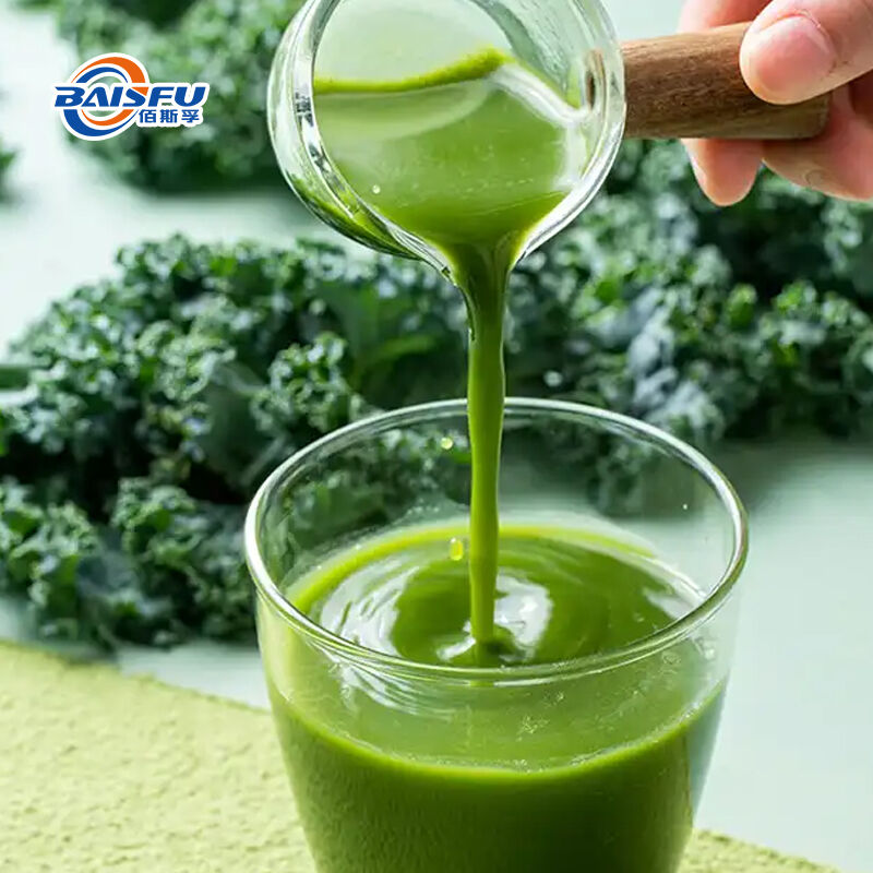 Baisfu High Solubility Pure Freeze-Dried Kale Powder Rich in Chlorophyll Natural Colorants for Healthy Drinks